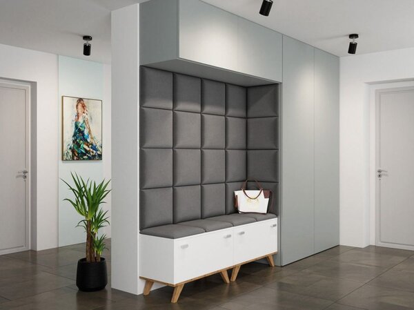 Čalúnený nástenný panel 30x30 PAG - šedý