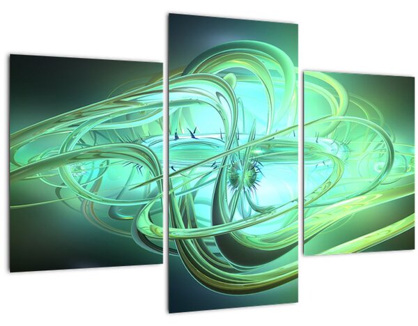 Obraz zelenej abstrakcie (90x60 cm)