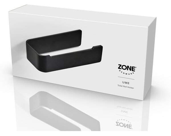 Čierny nástenný kovový držiak na toaletný papier Ume – Zone