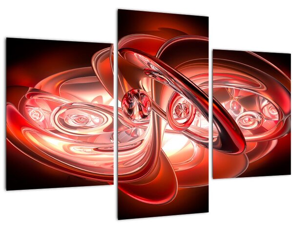Obraz - červené tvary (90x60 cm)