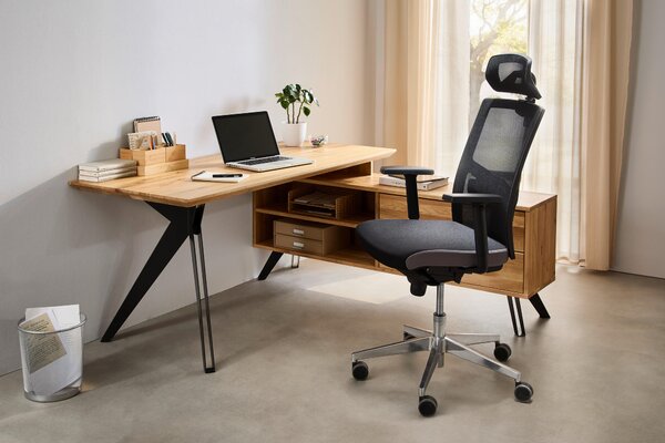 ROHOVÝ PÍSACÍ STÔL, farba duba, 160/160/75 cm Linea Natura - Kancelárske stoly