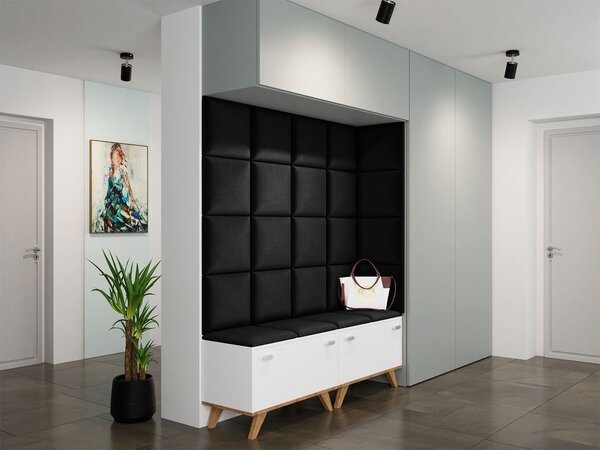 Čalúnený nástenný panel 30x30 PAG - čierny