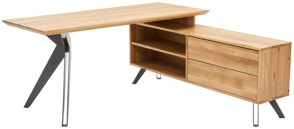 ROHOVÝ PÍSACÍ STÔL, farba duba, 160/160/75 cm Linea Natura - Kancelárske stoly