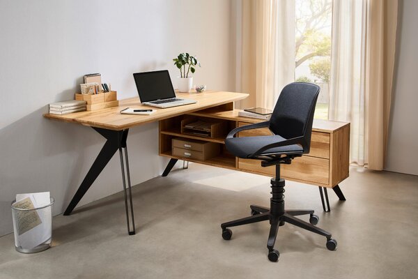 ROHOVÝ PÍSACÍ STÔL, farba duba, 160/160/75 cm Linea Natura - Kancelárske stoly