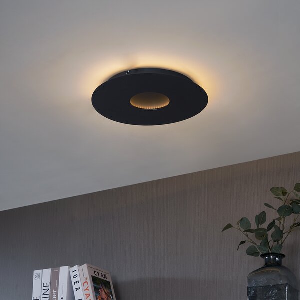 Moderné stropné svietidlo čierne 40 cm vrátane LED s 3-stupňovým stmievaním - Morning