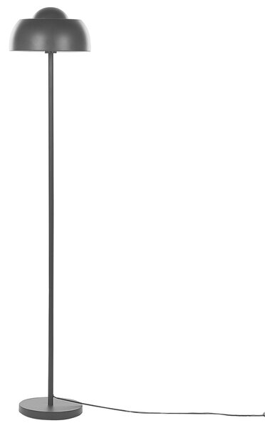 Stojaca lampa čierna oceľ kov matná povrchová úprava 148 cm okrúhle kupolovité tienidlo osvetlenie moderný štýl obývačka spálňa
