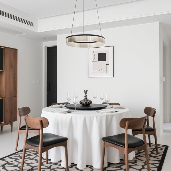 Moderné závesné svietidlo čierne 59cm vrátane LED 3-krokového stmievania - Anello Chandelier