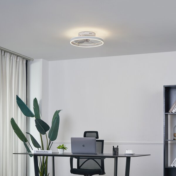 Stropný ventilátor biely 50 cm vrátane LED stmievateľný s diaľkovým ovládaním - Maddy