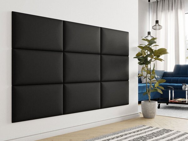 Čalúnený panel na stenu 70x40 PAG - čierna ekokoža