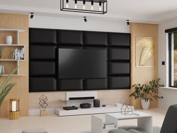 Čalúnený panel na stenu 84x24 PAG - čierna ekokoža
