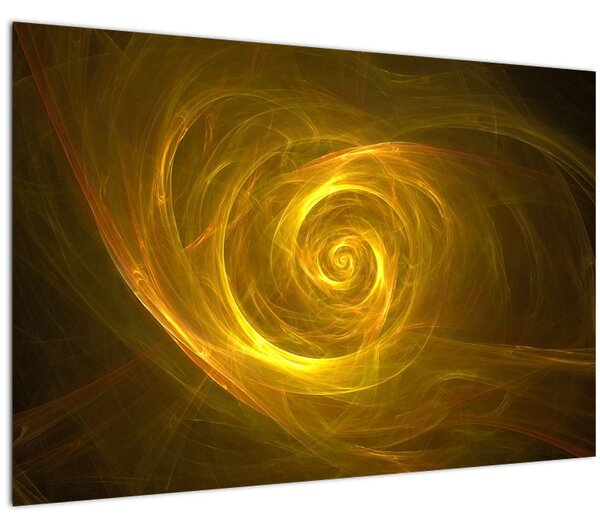 Obraz abstraktnej žltej špirály (90x60 cm)