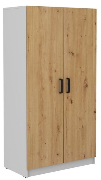 Dvojdverová skriňa MABAKA - šírka 80 cm, šedá / dub artisan