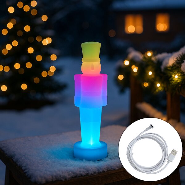 Vianočná stolná lampa biela vrátane LED stmievateľná a nabíjateľná RGBW-IC - Nutcracker