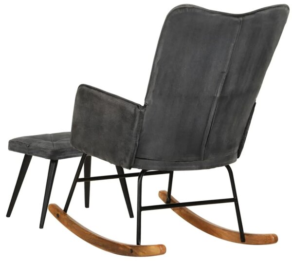 Hojdacie kreslo s taburetom BestBerg 339702 / 56 × 74 × 93 cm / čierna