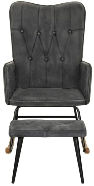 Hojdacie kreslo s taburetom BestBerg 339702 / 56 × 74 × 93 cm / čierna