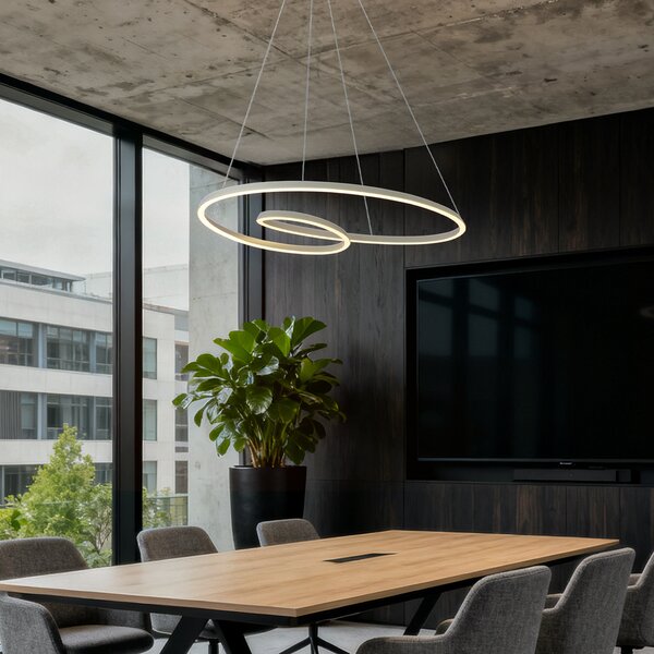 Škandinávske závesné svietidlo béžové 110 cm vrátane LED s 3-stupňovým stmievaním - Circuit