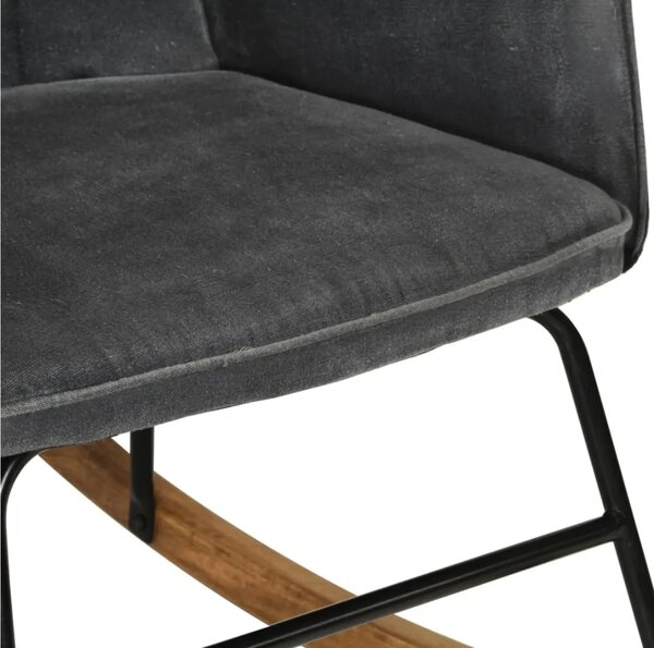 Hojdacie kreslo s taburetom BestBerg 339702 / 56 × 74 × 93 cm / čierna