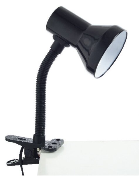 ACA DECOR Retro stolná lampa s klipom PAVLOVA, čierna farba