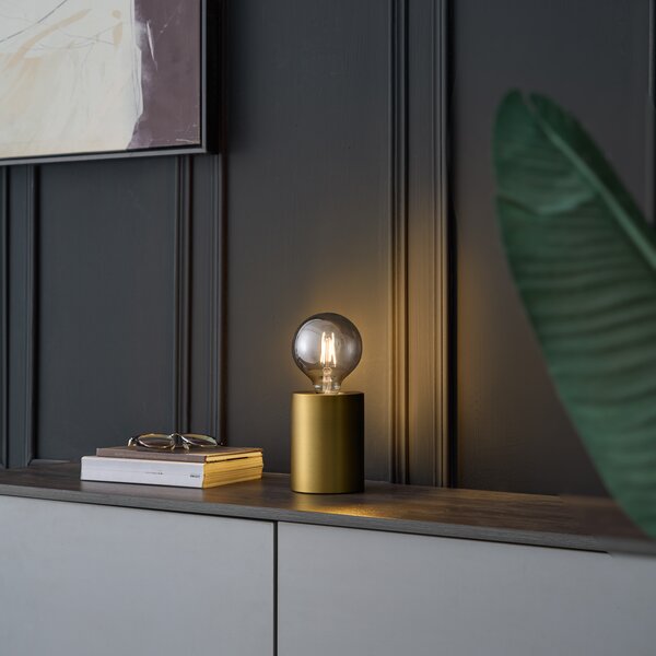 Moderná stolná lampa mosadzná 13cm - Cylinder