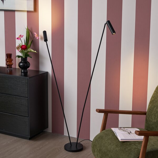 Moderná stojaca lampa čierna 2-svetlá GU10 35mm - Thomas