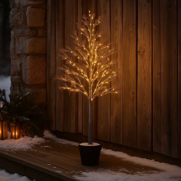 Vianočná vonkajšia stojaca lampa strom 120 cm vrátane LED s časovačom IP44 - Fuyu