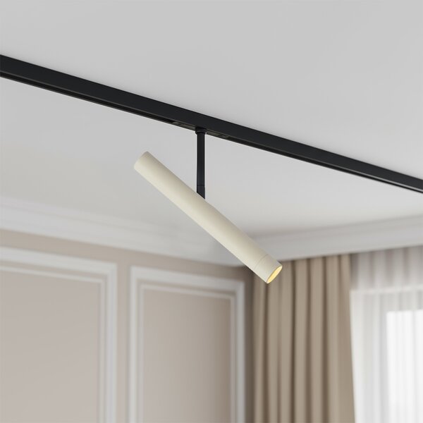 Moderný reflektor béžový s čiernou farbou pre 1-fázový koľajnicový systém - Slimline Avery