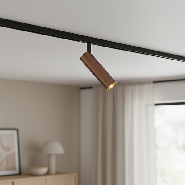 Moderný tmavý bronzový reflektor pre 1-fázový koľajnicový systém GU10 35mm - Slimline Uzzy