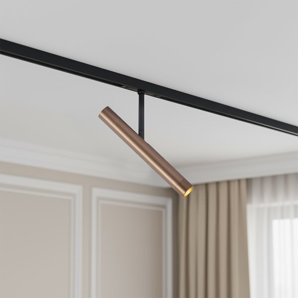 Moderný tmavý bronzový reflektor pre 1-fázový koľajnicový systém - Slimline Avery