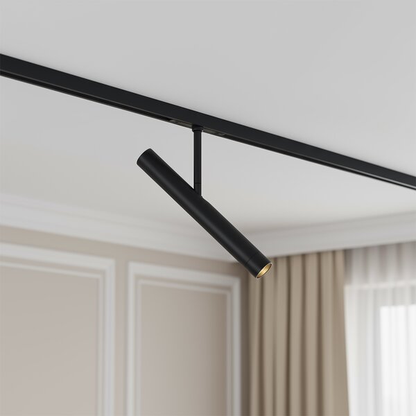 Moderný reflektor čierny pre 1-fázový koľajnicový systém - Slimline Avery
