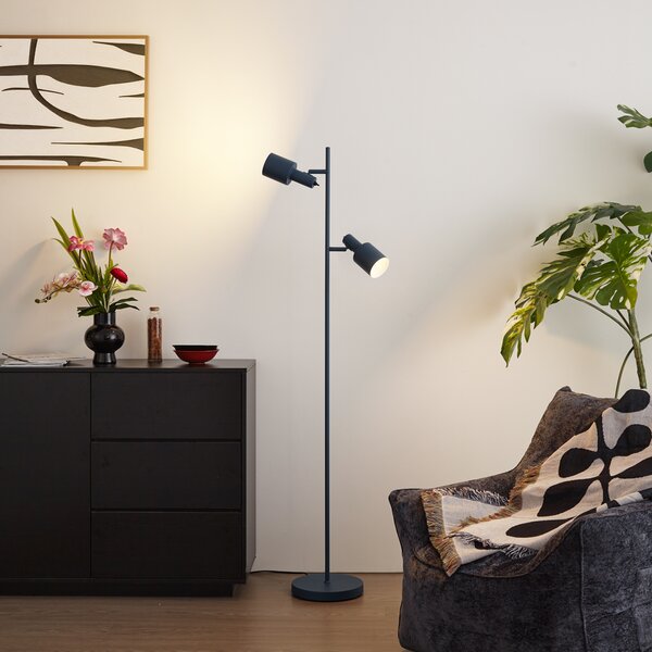 Moderná stojaca lampa modrá 2-svetelná - Stijn