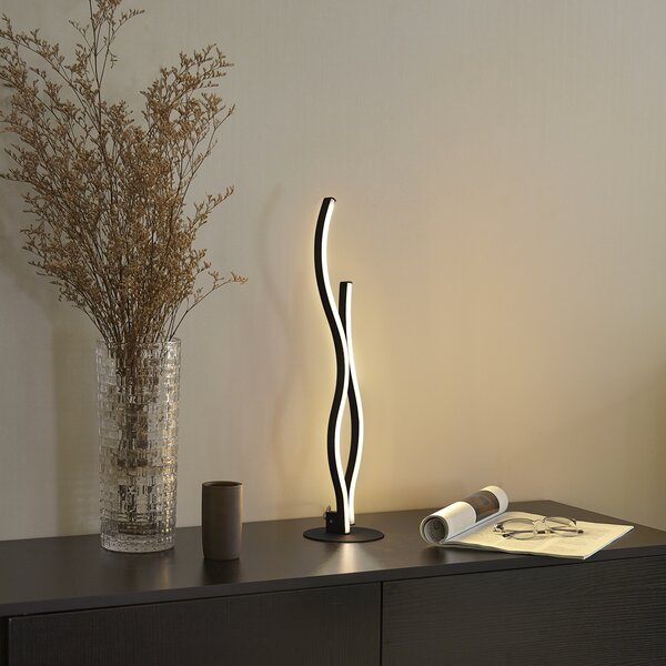 Dizajnová stolná lampa čierna vrátane LED stmievateľná - Ying