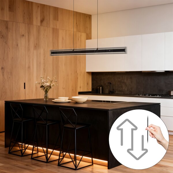 Moderné závesné svietidlo čierne s dymovým sklom vrátane LED Easylift - Catch