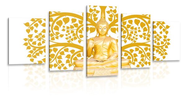 5-dielny obraz Budha so stromom života
