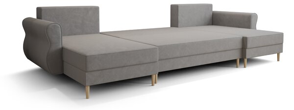 Rozkladacia sedacia súprava do U SILVIANO 300x140 cm, horčicová + 2 vankúšiky ZDARMA