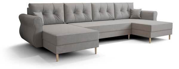 Rozkladacia sedacia súprava do U SILVIANO 300x140 cm, sivá + 2 vankúšiky ZDARMA