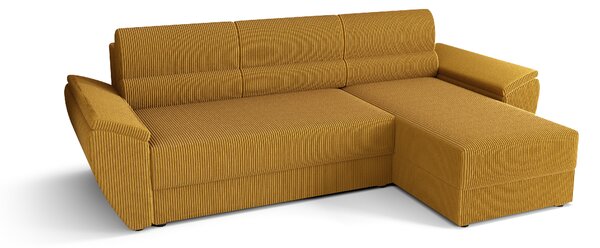 Rozkladacia obojstranná sedacia súprava do L TAVERO 251x140 cm, horčicová