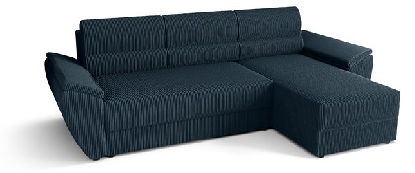Rozkladacia obojstranná sedacia súprava do L TAVERO 251x140 cm, tmavomodrá