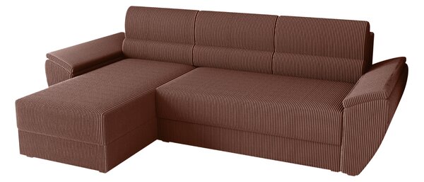 Rozkladacia obojstranná sedacia súprava do L TAVERO 251x140 cm, tmavoružová