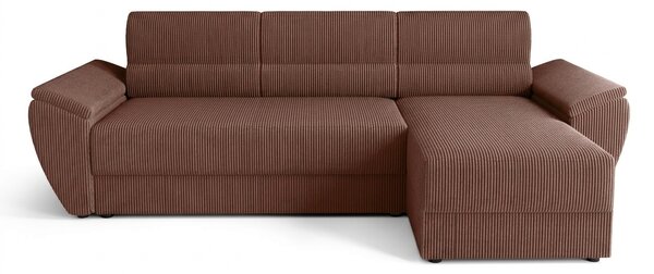 Rozkladacia obojstranná sedacia súprava do L TAVERO 251x140 cm, tmavoružová