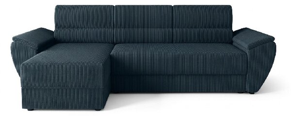 Rozkladacia obojstranná sedacia súprava do L TAVERO 251x140 cm, tmavomodrá