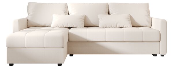 Rozkladacia obojstranná sedacia súprava do L VENORIA 220x143 cm, krémová + 2 vankúšiky ZDARMA