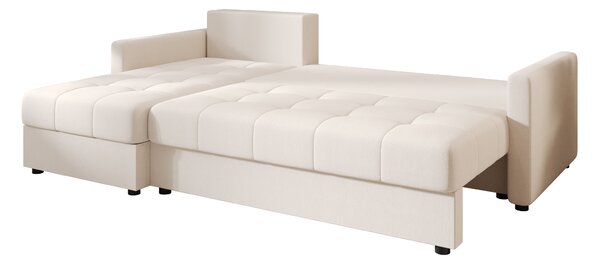 Rozkladacia obojstranná sedacia súprava do L VENORIA 220x143 cm, krémová + 2 vankúšiky ZDARMA