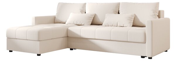 Rozkladacia obojstranná sedacia súprava do L VENORIA 220x143 cm, krémová + 2 vankúšiky ZDARMA