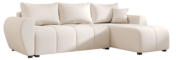Rozkladacia obojstranná sedacia súprava do L SEVIO 246x145 cm, krémová + 2 vankúšiky ZDARMA