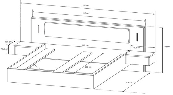 Manželská posteľ Saga 200x160