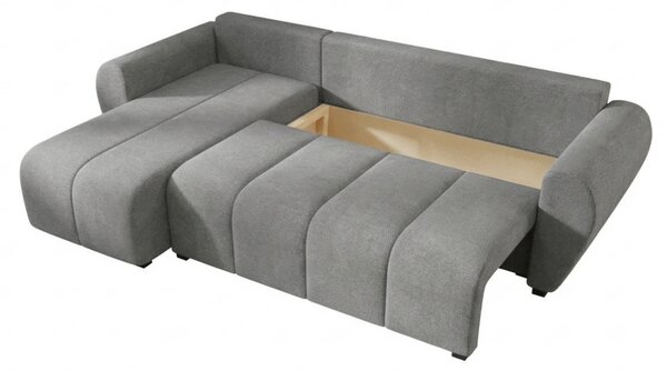 Rozkladacia obojstranná sedacia súprava do L SEVIO 246x145 cm, sivá + 2 vankúšiky ZDARMA