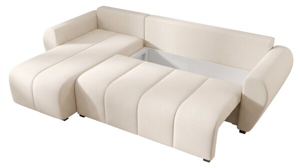 Rozkladacia obojstranná sedacia súprava do L SEVIO 246x145 cm, krémová + 2 vankúšiky ZDARMA