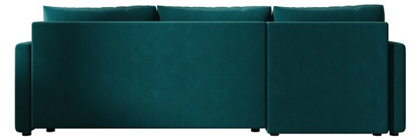 Rozkladacia obojstranná sedacia súprava do L VENORIA 220x143 cm, petrolejová + 2 vankúšiky ZDARMA