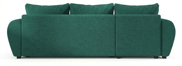 Rozkladacia obojstranná sedacia súprava do L SEVIO 246x145 cm, fľaškovozelená + 2 vankúšiky ZDARMA