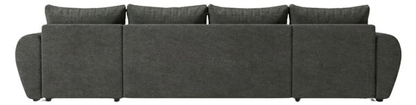 Rozkladacia obojstranná sedacia súprava do U SEVIO 311x145 cm, tmavosivá + 2 vankúšiky ZDARMA